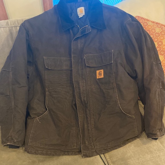 Men’s Carharrt Work Jacket 2XL, dark brown, heavy duty - Picture 3 of 4